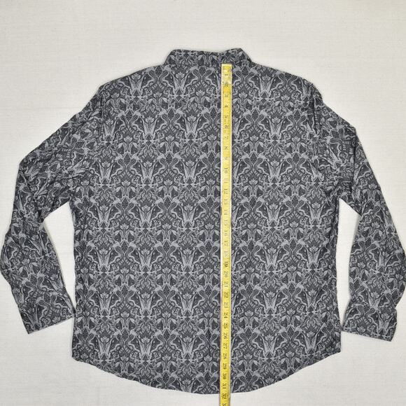 Robert Graham Men's Button Down Shirt Paisley Cotton Gray Size 3XL Classic Fit - Picture 5 of 8